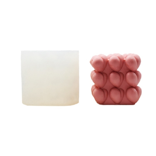 

Three-dimensional Love Cube Aromatherapy Candle Silicone Mold(Hematic 270g)