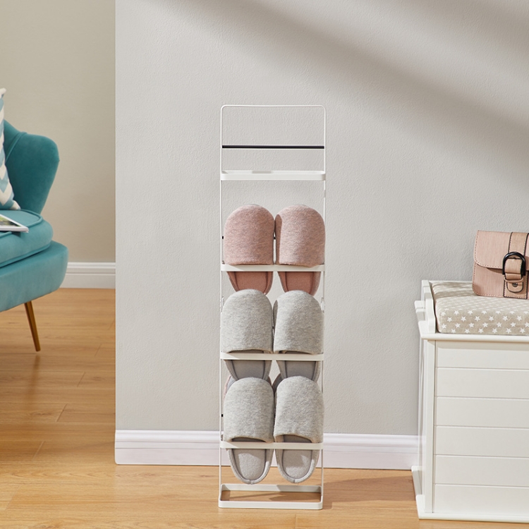

HP20210319 Home Carbon Steel Portable Vertical Slipper Rack, Spec: 4-layers (White)