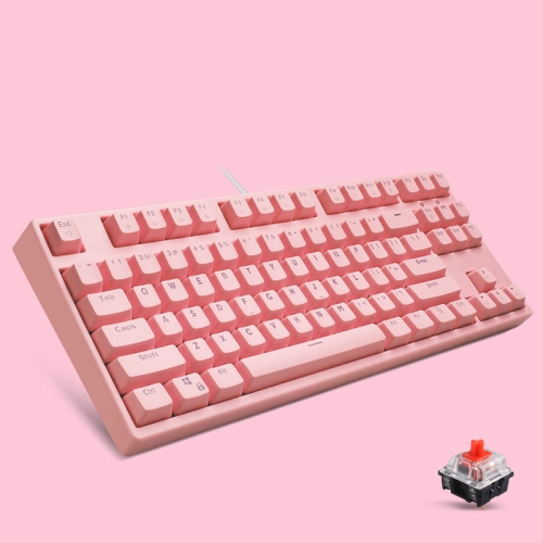 

87/108 Keys Gaming Mechanical Keyboard, Colour: FY87 Pink Shell Pink Cap Red Shaft