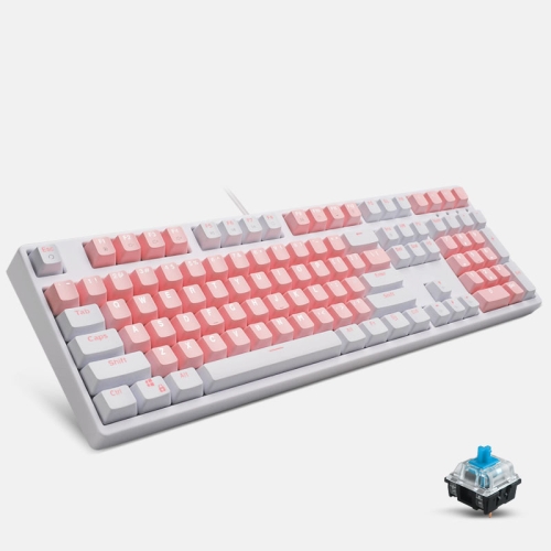 

87/108 Keys Gaming Mechanical Keyboard, Colour: FY108 White Shell Green Shaft