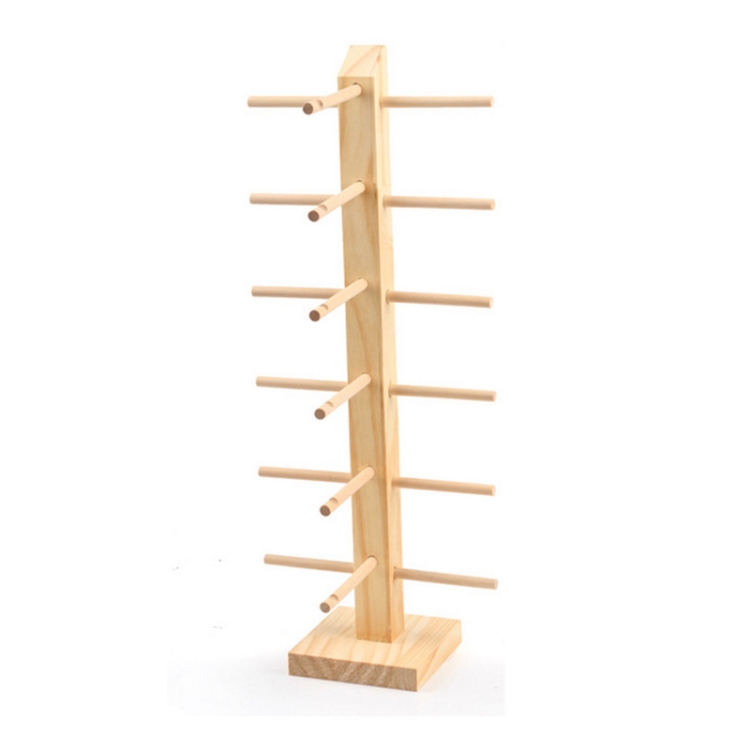 

2 PCS Log Glasses Display Storage Rack 1 Row 6 Pairs