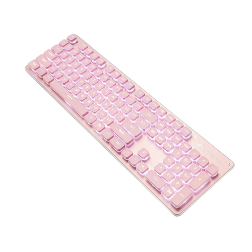LANGTU L1 104 Keys USB Home Office Film Luminous Wired Keyboard, Cable Length:1.6m(White Light Pink)