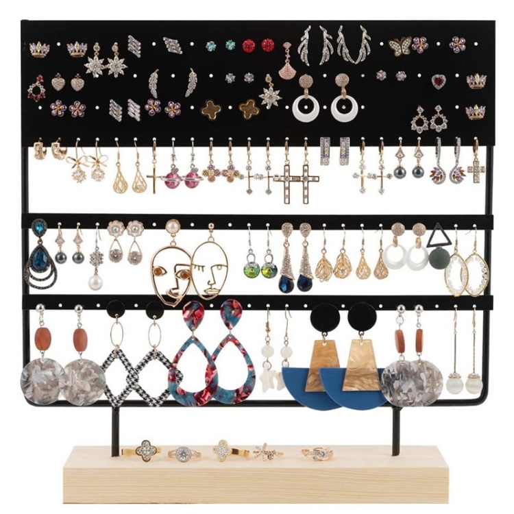 

132 Hole Earrings Display Stand Jewelry Stand(Black)