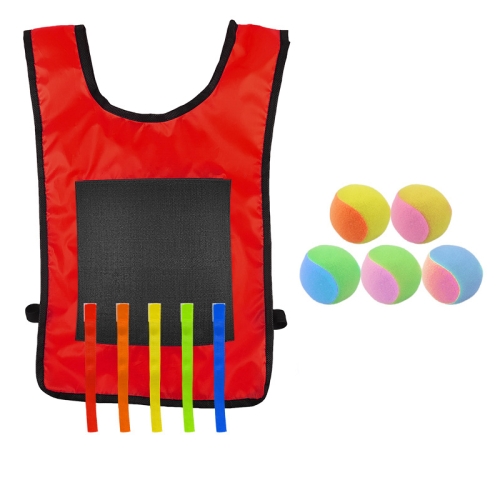 

Children Dodgeball Vest For Parent-child Outdoor Games With 5 Balls, Specification: Large + 5 Tails (Red)