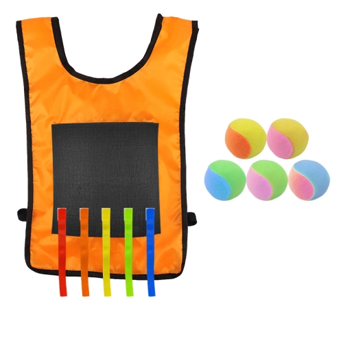 

Children Dodgeball Vest For Parent-child Outdoor Games With 5 Balls, Specification: Large + 5 Tails (Orange)