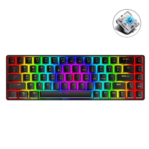 

ZIYOU LANG T8 68 Keys RGB Luminous Gaming Mechanical Keyboard, Cable Length:1.6m(Black Green Shaft)