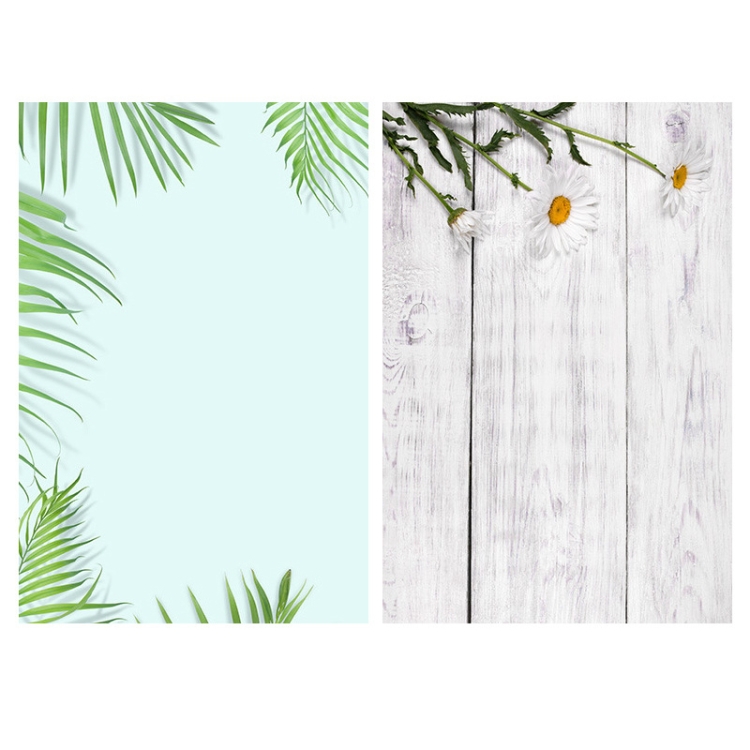 

2 PCS 3D Stereoscopic Double-sided Photography Background Board(Daily Green Leaves)