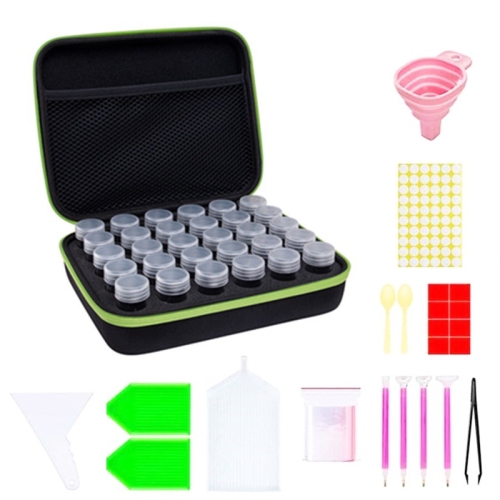 

Multifunctional Portable Diamond Painting Tool Set Storage Bag, Style: 30 Grid (Green)