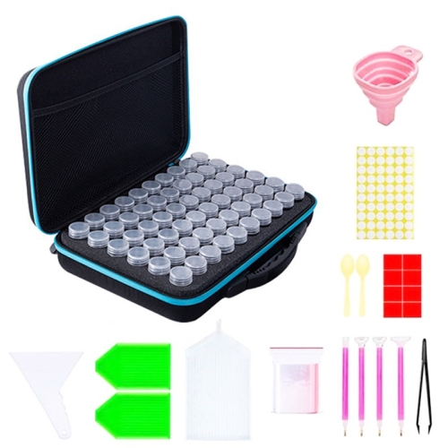 

Multifunctional Portable Diamond Painting Tool Set Storage Bag, Style: 60 Grid (Blue)