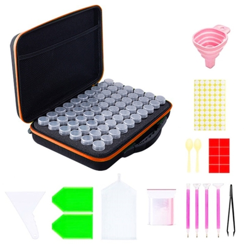 

Multifunctional Portable Diamond Painting Tool Set Storage Bag, Style: 60 Grid (Orange)