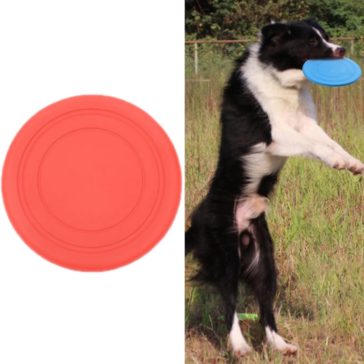 

8 PCS Silicone Pet Bite Resistant Soft Frisbee Dog Training Toy(Red)