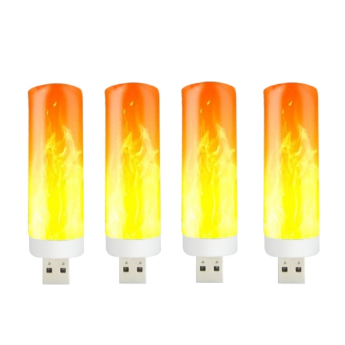 

4 PCS USB Candlelight LED Imitation Flame Lamp