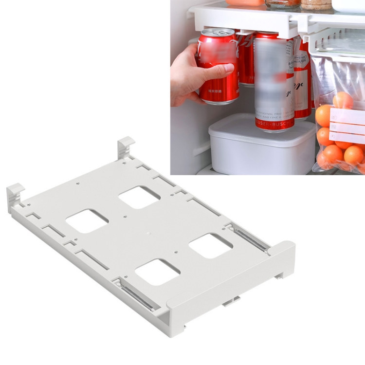 

Refrigerator Beverage Beer Can Hanging Storage Rack(White)