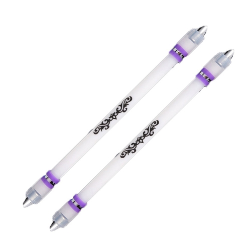 

2 PCS Visual Spinning Pen Drop Resistant No Refill Rotary Pen Special(A7 Purple)
