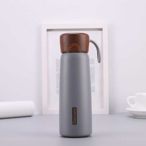 

Delicate 304 Stainless Steel Wood Grain Thermos Cup, Capacity: 400ml(Grey)