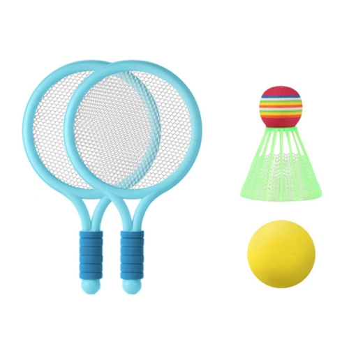 

2 Pairs Children Badminton Tennis Racket Outdoor Sports With Two Balls(Blue)