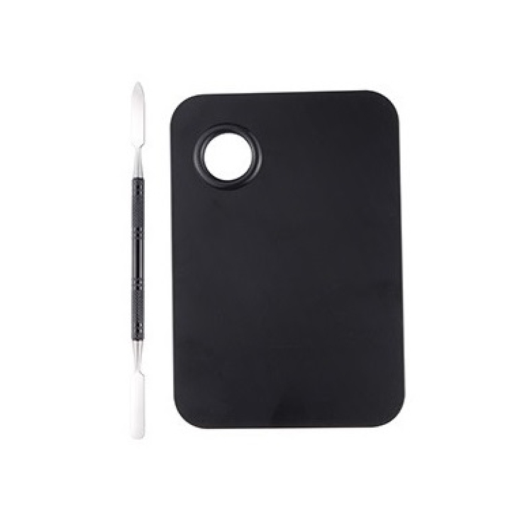 

3 PCS Stainless Steel Nail Makeup Palette With Toning Stick, Specification: Black Small