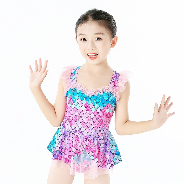 

Girls One Piece Dress Swimwear Mermaid One Piece Swimsuit, Size: 160cm