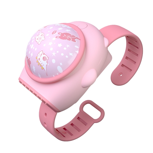 

Outdoor Portable Cartoon Star Projection Lamp Leafless Watch Fan(Pink)