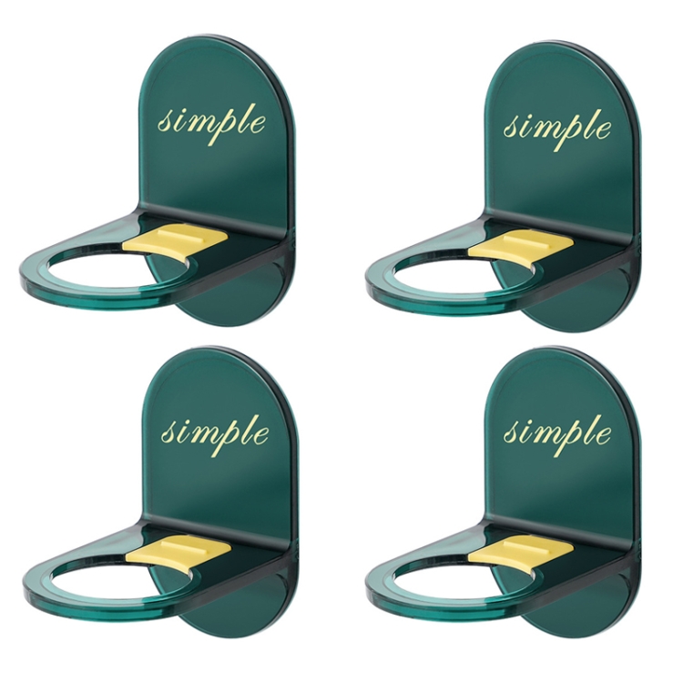 

4 PCS Bathroom No Punching Installation Shower Gel Hanger(Ink Green)