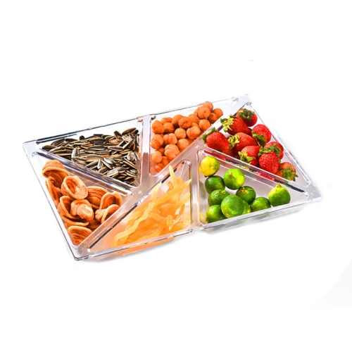 

6 In 1 Multifunctional Compartmental Fruit Tray, Style: Transparent