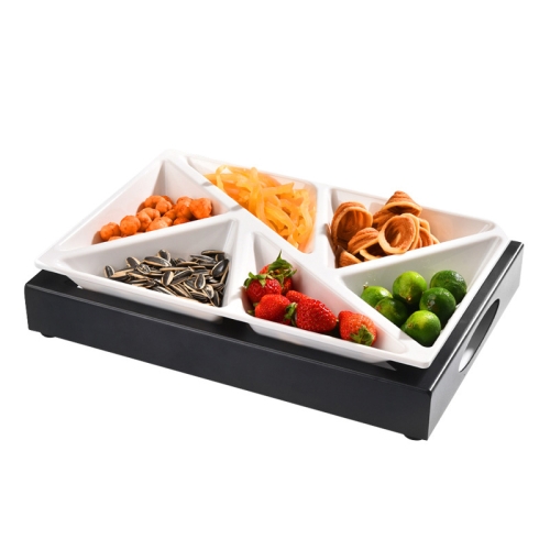 

6 In 1 Multifunctional Compartmental Fruit Tray, Style: Base + White Disc