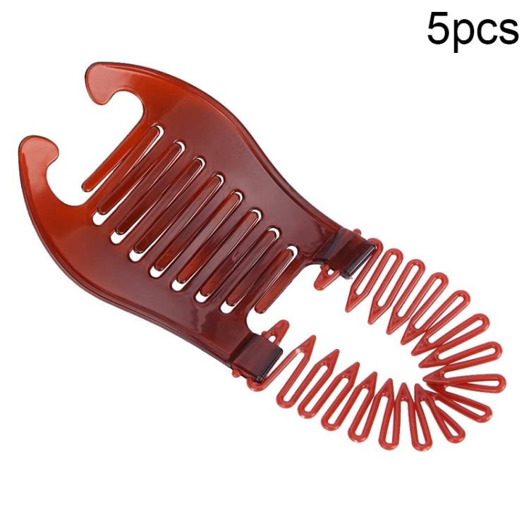 

5 PCS Hairdressing Plastic Banana Hair Clip(Brown)