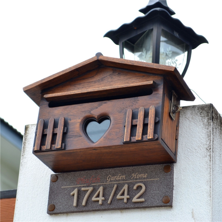 

Outdoor Wall-mounted Wooden Letter Box Office Suggestion Box(31x18.5x10cm)