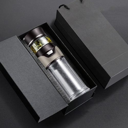 

101-500ML Insulation Cup Tea Water Separation Tea Cup,Style: Glass Coffee+Gift Box