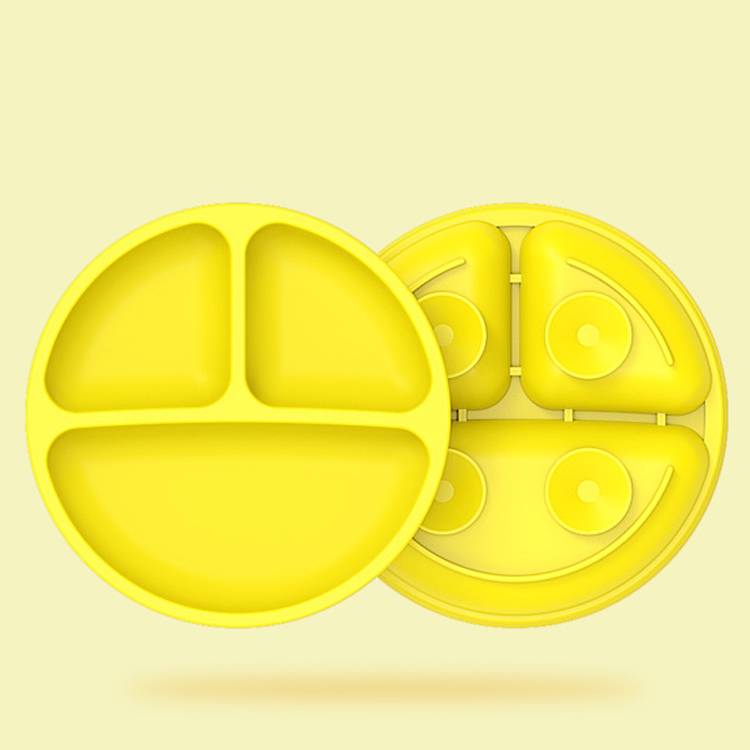 

Four Reinforced Suction Cups Divided Children Silicone Bowl(Yellow)