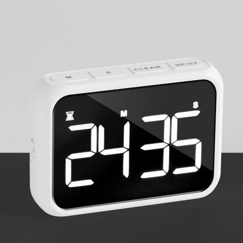 

Rechargeable Large Screen LCD Electronic Timing Reminder Alarm Clock Kitchen Baking Timer(White)