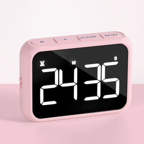 

Rechargeable Large Screen LCD Electronic Timing Reminder Alarm Clock Kitchen Baking Timer(Pink)