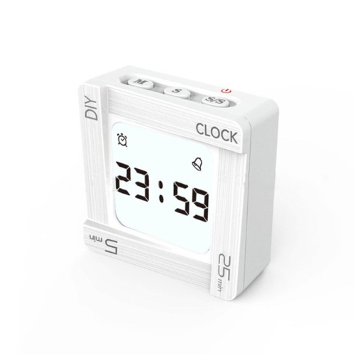 

Vibrating DIY Timer Flip Alarm Time Management Timing Reminder(Full White Brushed)