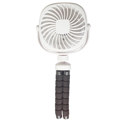 

Octopus Stroller Deformation Fan Desktop Portable Handheld USB Small Fan, Colour: 1200mAh White