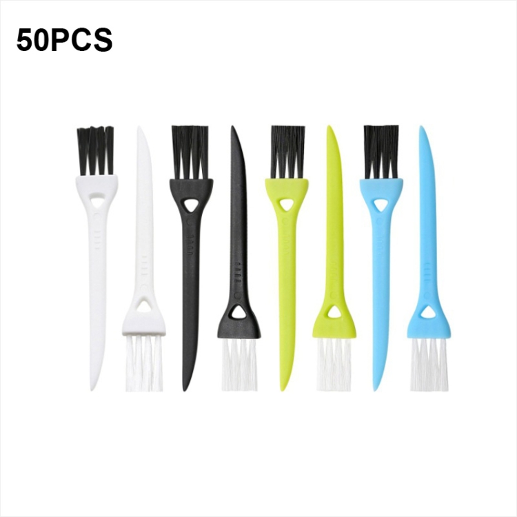 

50 PCS Razor Brush Crevice Cleaning Brush Groove Brush Mini Small Brush(Random Color Delivery)