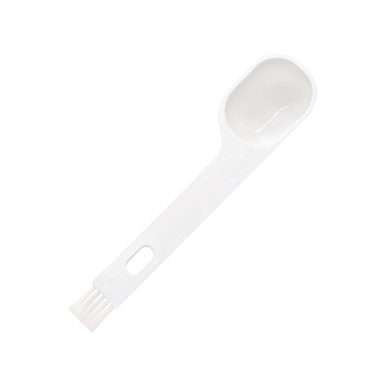 

10 PCS Semi-automatic Coffee Machine Cleaning Brush Coffee Bean Spoon(White )