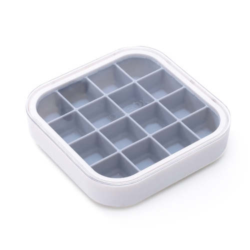 

2 PCS 16 Grid Silicone Soft Bottom Homemade Ice Tray Mold With Cover(Light Gray)