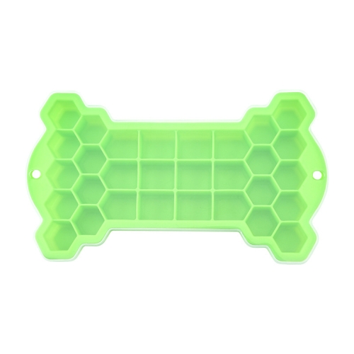 

2 PCS 30 Grid Bone Honeycomb Silicone Ice Cube Mold with Lid(Green)