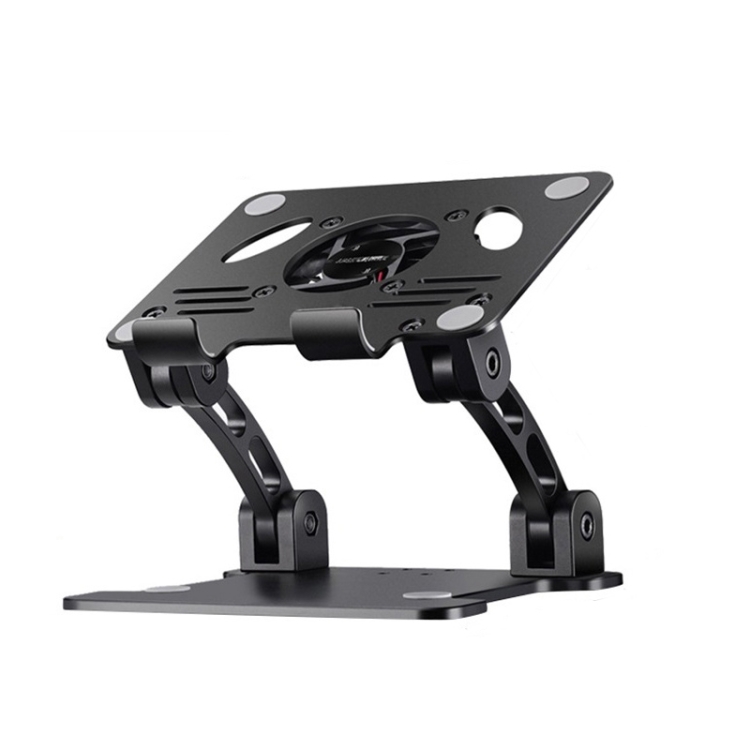 

double Rod Laptop Folding Lift Stand Tablet Stand with Fan Radiator( Black )