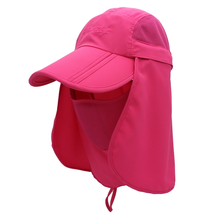 

outfly 360 Degree Anti-Ultraviolet Hat Quick Drying Sun Cap, Size: Adjustable(Adult Rose Red)