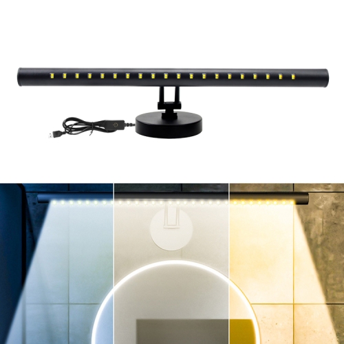 

Three-color Vanity Mirror Headlight USB Stepless Dimming Fill Light, Size： 40cm