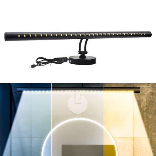 

Three-color Vanity Mirror Headlight USB Stepless Dimming Fill Light, Size： 55cm