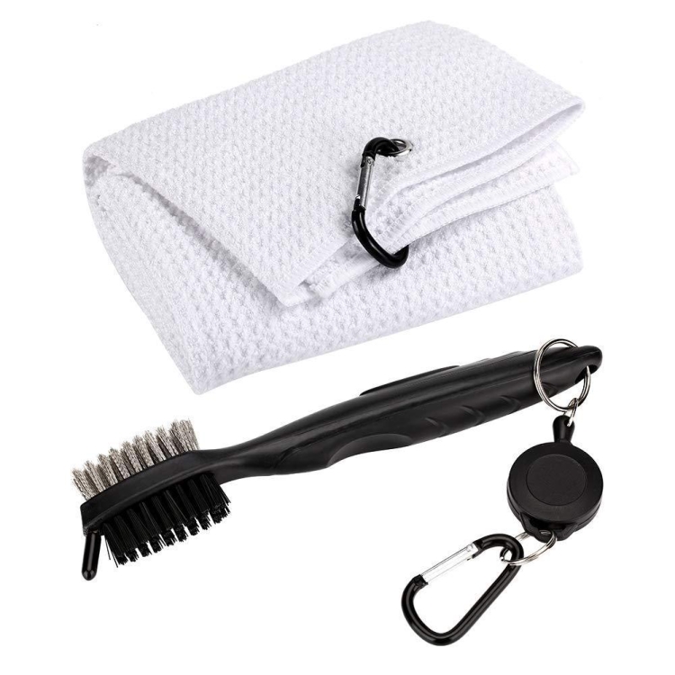 

Hook Towel + Club Cleaning Brush Golf Cleaning Set(White)