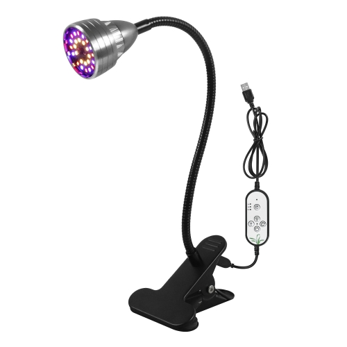 

LED Clip Plant Lamp USB Remote Control Dimming Grow Light, Style: Single Head(Full Spectral)