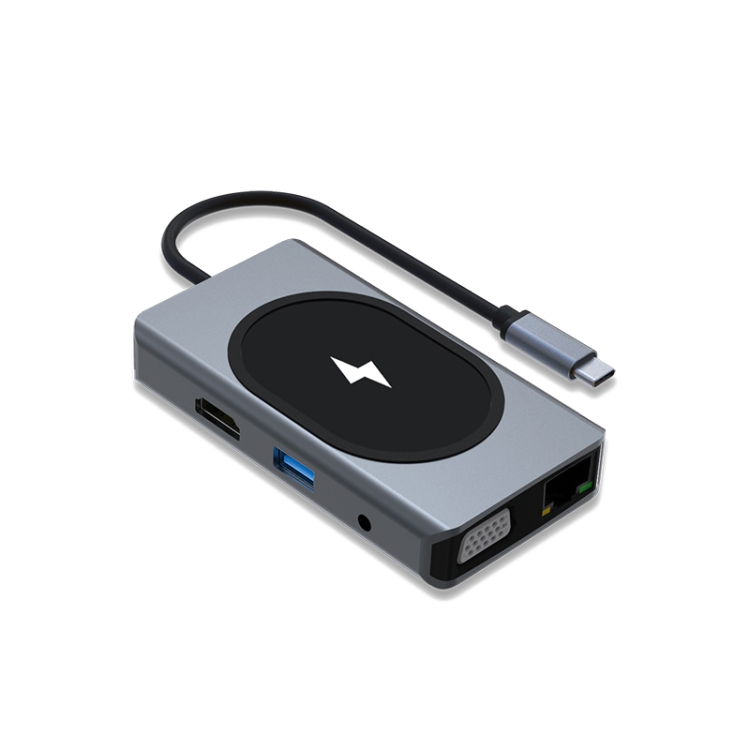 

9 In 1 Wireless Charging Docking Hub( Gray )