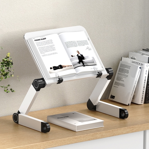 

L03 Adjustable Lifting Reading Rack Book Holder Laptop Stand,Style： Double Section White