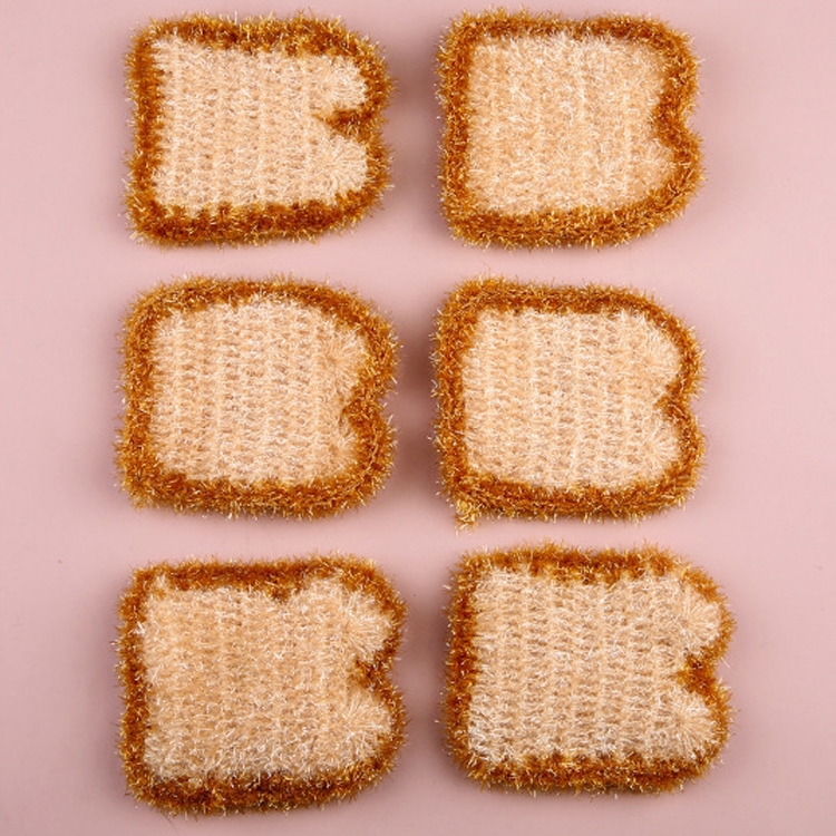 

6 PCS / Bag Bread Shape Dish Towel Acrylic Polyester Dish Cloth