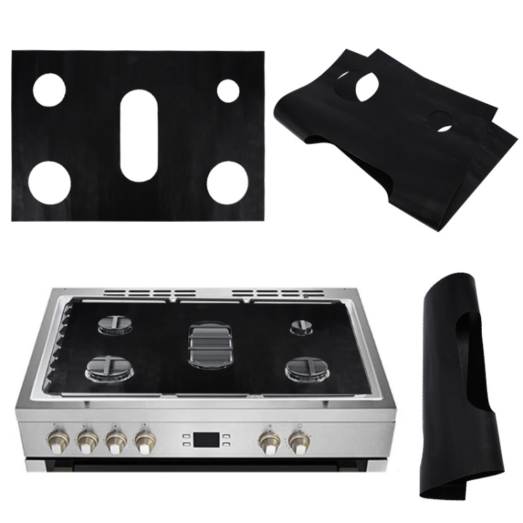 

Gas Stove 5-hole Oil-proof Pad Teflon Protective Cover Anti-dirty Pad, Size: 0.3mm(Black)