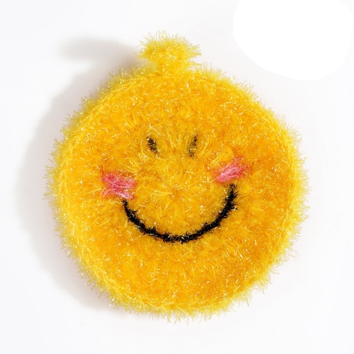 

6 PCS Smiley Face Towel Non-Stick Oil Kitchen Rag Does Not Hurt The Pot Cleaning Cloth(Yellow)