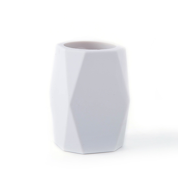 

Desktop Simple Cosmetic Pen Storage Student Pen Holder Stationery Box(Geometric White)